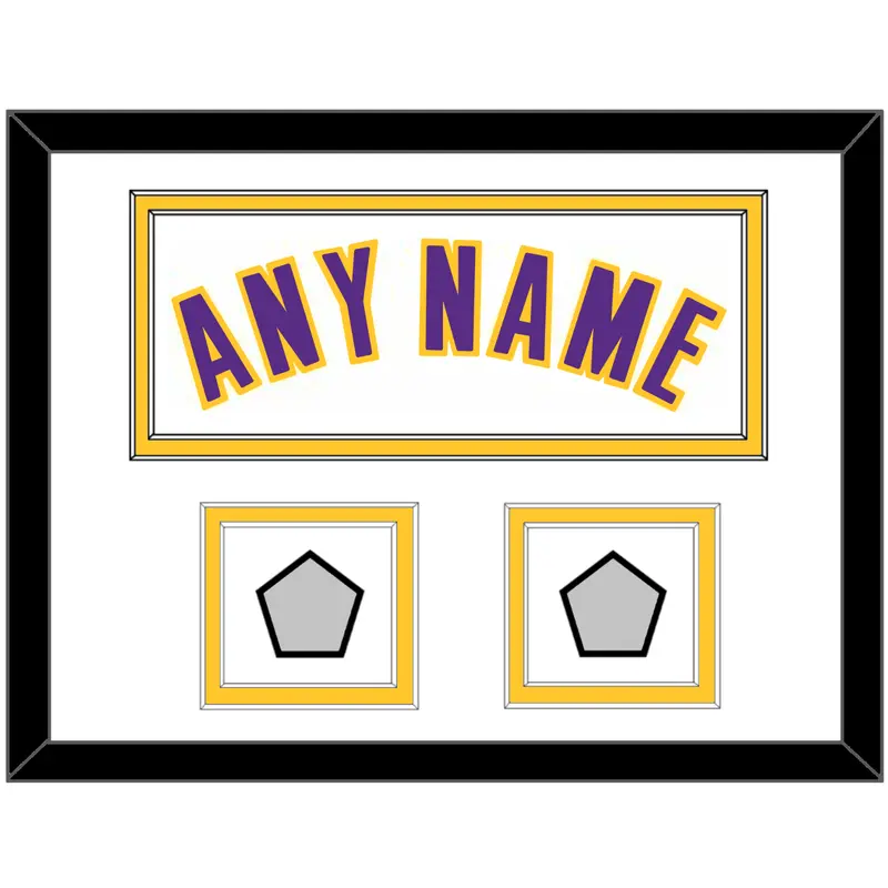 Los Angeles Name & 2 Finals Patches - Alternate White (2002-2018) - Double Mat 3