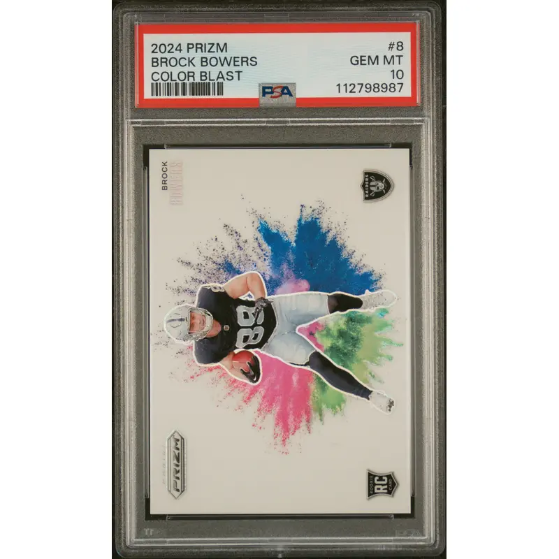 Brock Bowers 2024 Panini Prizm Color Blast PSA 10 Gem Mint