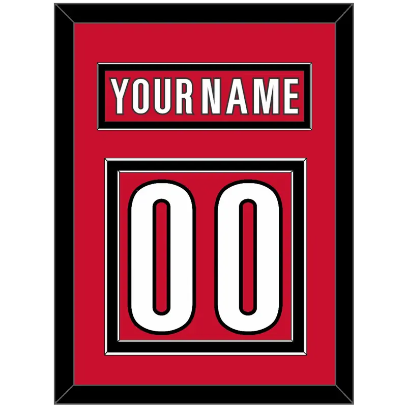 Carolina Nameplate & Number (Back) - Home Red (2017-2022) - Double Mat 2