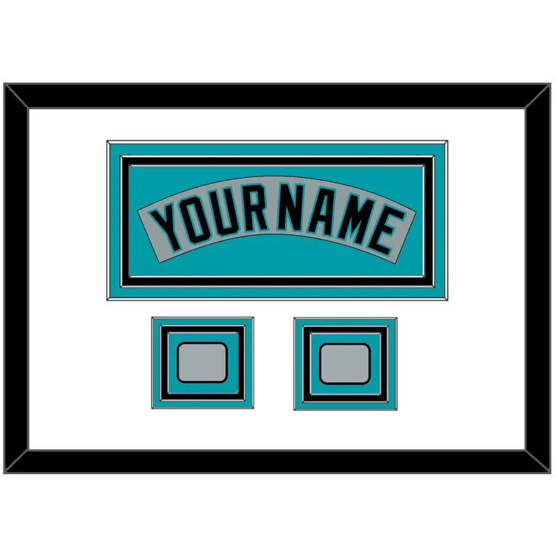Florida Nameplate & 2 World Series Patches - Road Gray (1993-2001) - Triple Mat 1