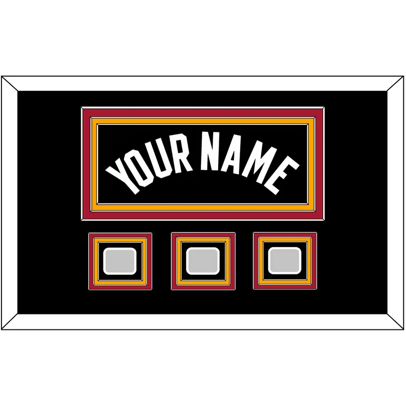 Miami Name & 3 Finals Patches - Road Black (1999-2008) - Triple Mat 4