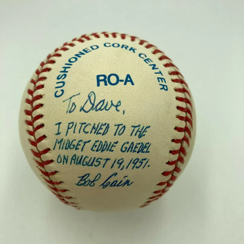 Bob Cain "I Pitched to Midget Eddie Gaedel Aug. 19, 1951" Signed Baseball JSA