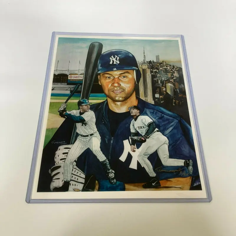 Derek Jeter Art Photo Hand Signed By Artist Numbered #2/25