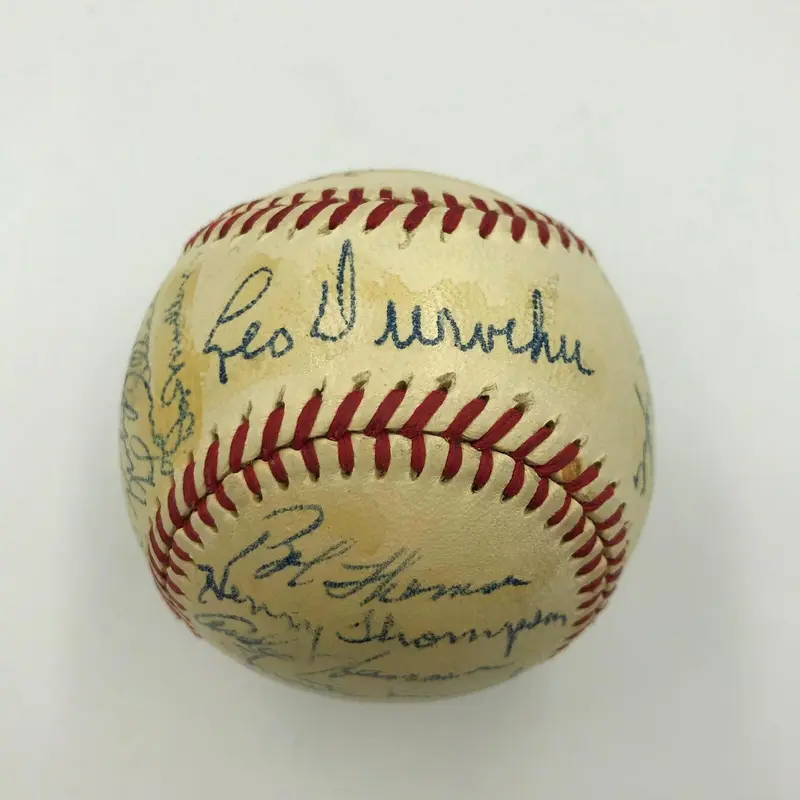 Nice 1950 New York Giants Team Signed National League Baseball With JSA COA