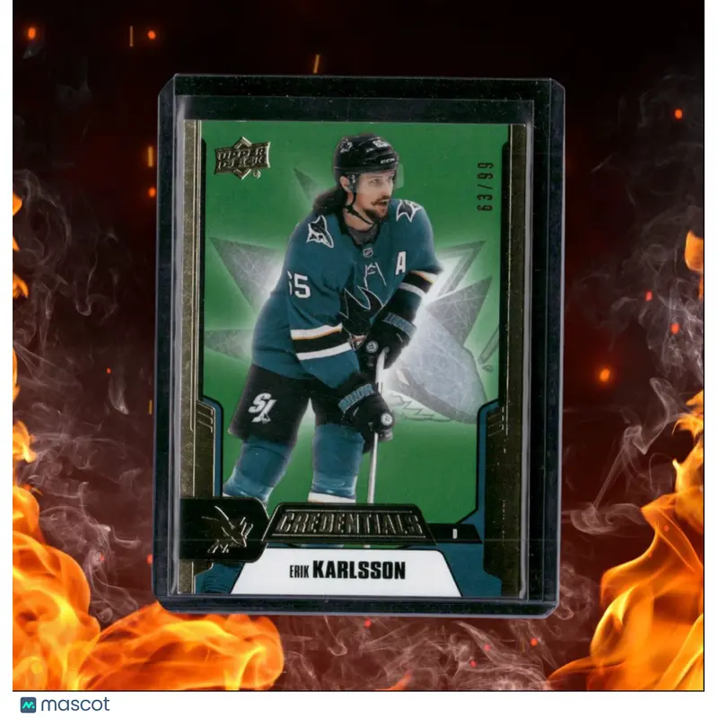 2019-20 Upper Deck Credentials Erik Karlsson Green 63/99 #20