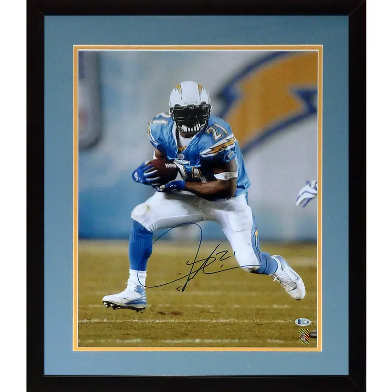 Ladainian Tomlinson Autographed San Diego Chargers Deluxe Framed 16x20 Photo - Beckett