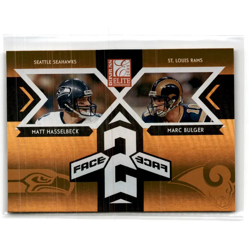 2005 Donruss Elite Face 2 Gold Matt Hasselbeck/Marc Bulger #CB-14 0015/1000