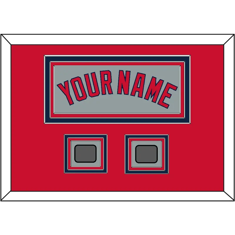 Boston Name & Two World Series Jersey Patches - Road Gray - Triple Mat 2