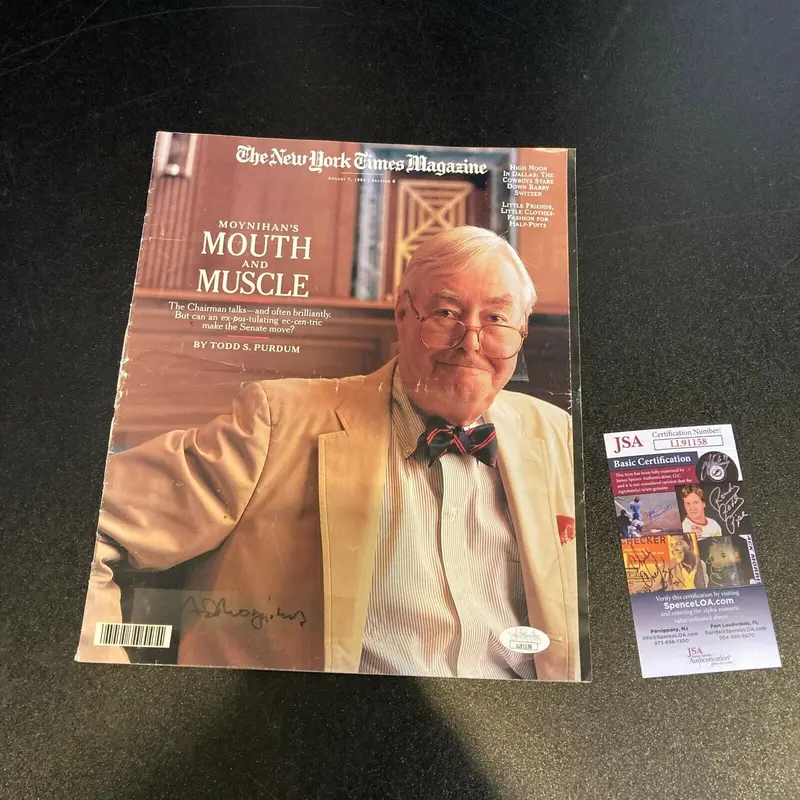 Daniel Patrick Moynihan Signed Autographed New York Times Magazine JSA COA