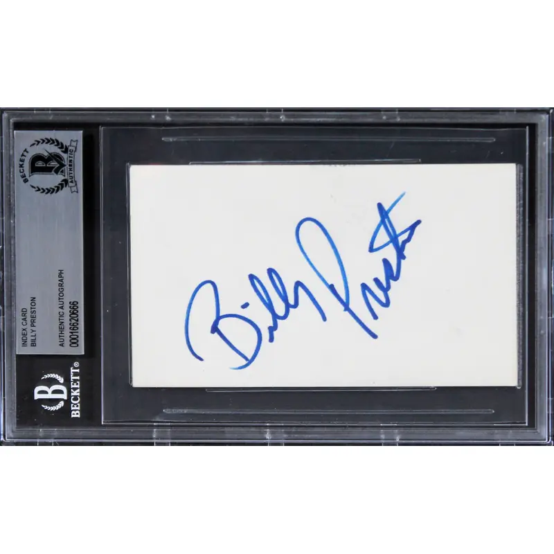 Billy Preston Musician Authentic Signed 3x5 Index Card Autographed BAS Slabbed