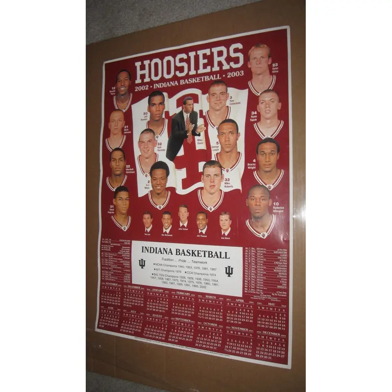 2002-03 Indiana University Basketball Schedule Poster 19x28