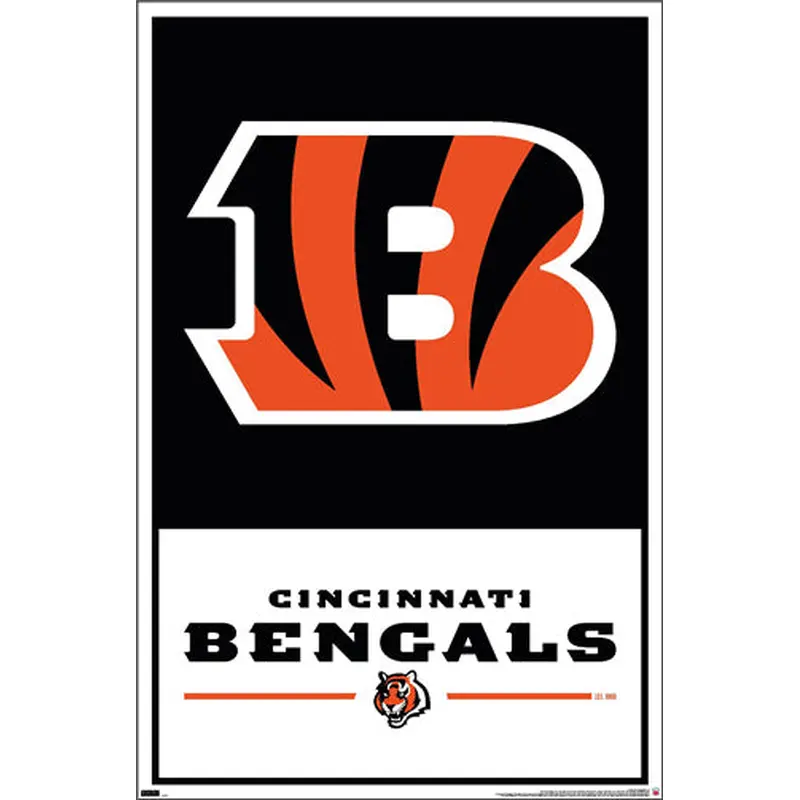 Cincinnati Bengals Official NFL Football Team Logo and Script Poster - Costacos Sports
