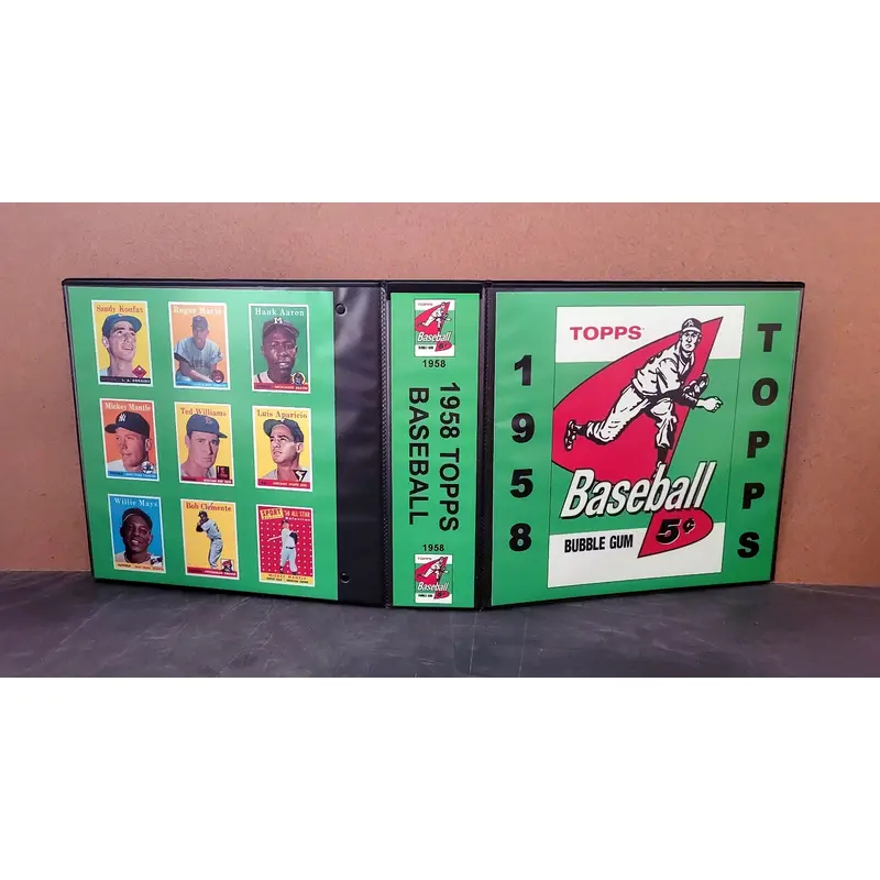 1958 Topps Baseball Cards Custom Made Album Binder 3 Sizes - 3466