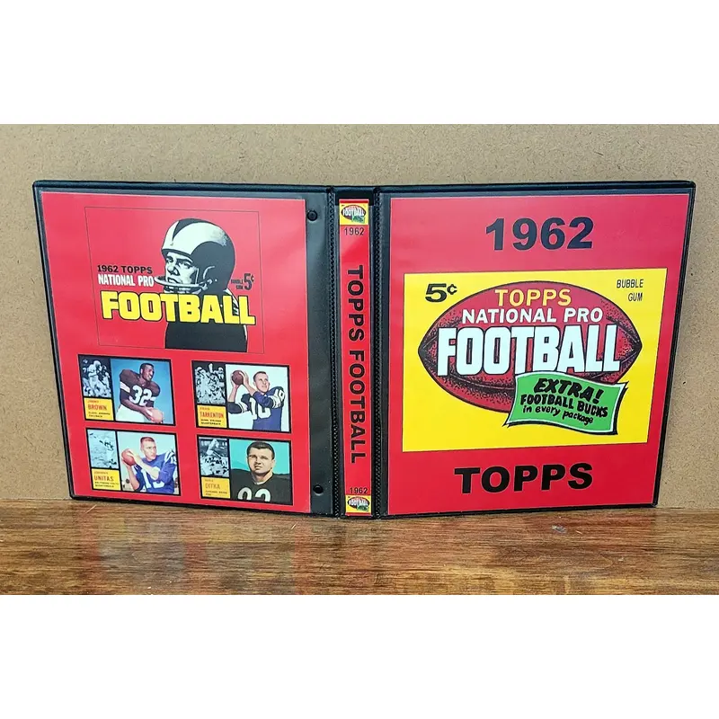 1962 Topps Football Cards Custom Made Album Binder Inserts 3 Sizes - 3496