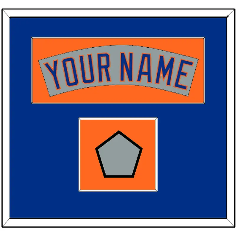 New York Nameplate & World Series Jersey Patch - Road Gray (1982-1986)- Single Mat 3