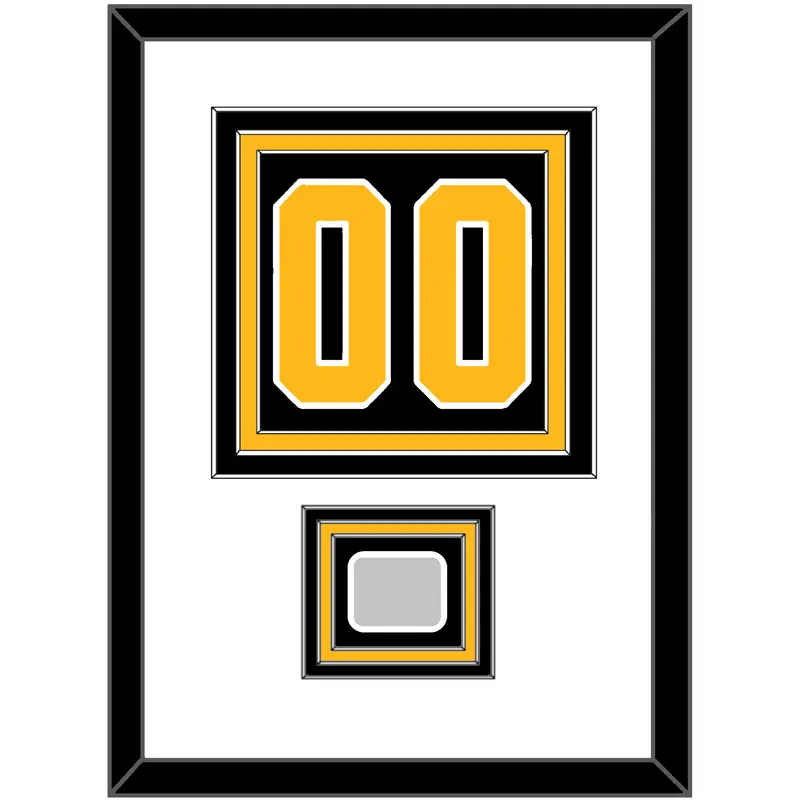 Pittsburgh Number (Back) & Stanley Cup Champions Patch - Road Black (1988-1992) - Triple Mat 1