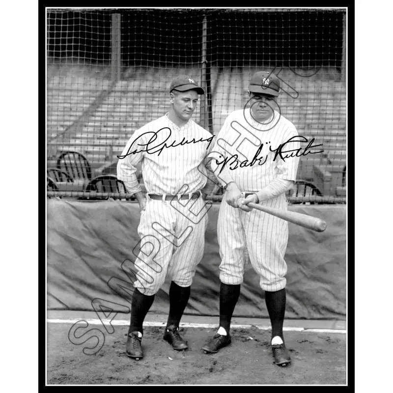 Babe Ruth Lou Gehrig 8X10 Photo - Autographed New York Yankees - 1790