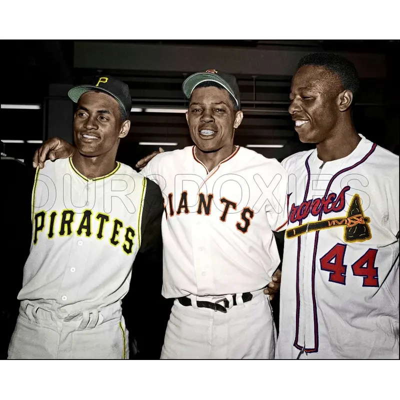 Clemente Mays Aaron Colorized 8X10 Photo - 1961 Pirates Giants Braves - 1808