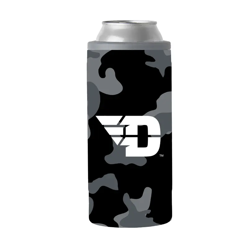 Dayton Black Camo 12oz Slim Can Coolie