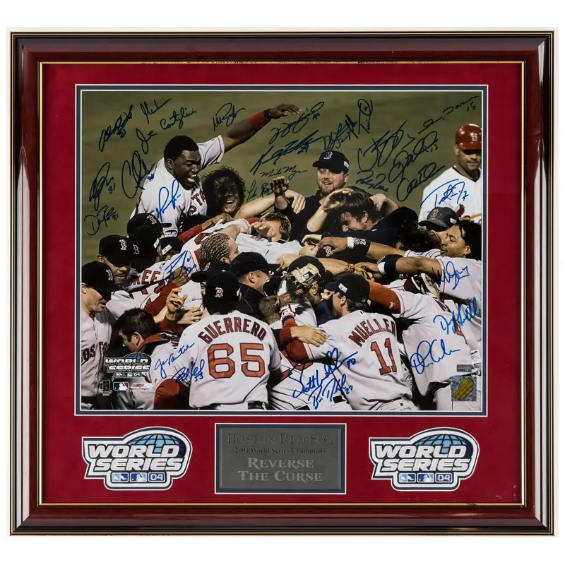 2004 Boston Red Sox World Series Champs Team Signed Large 16x20 Photo JSA COA