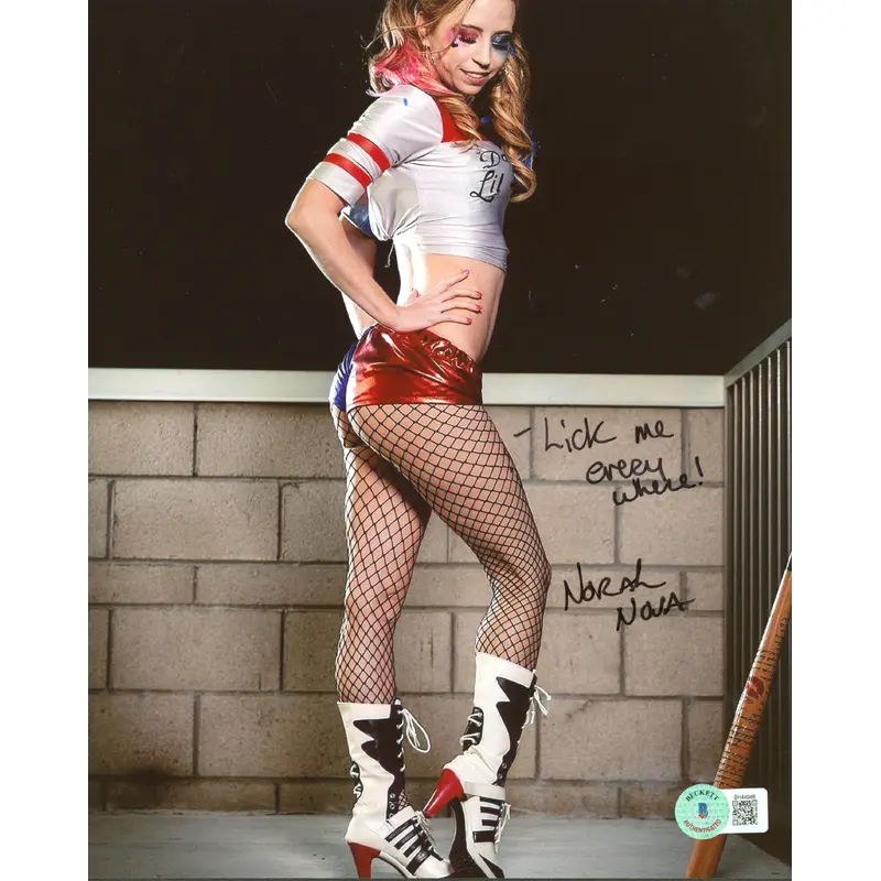 Norah Nova Adult Film Star w/ Unique Insc. Signed 8x10 Sexy Photo BAS #BH44946