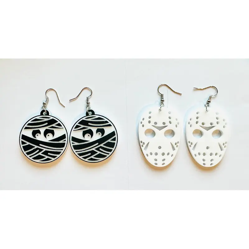 Mummy & Jason Mask Earrings