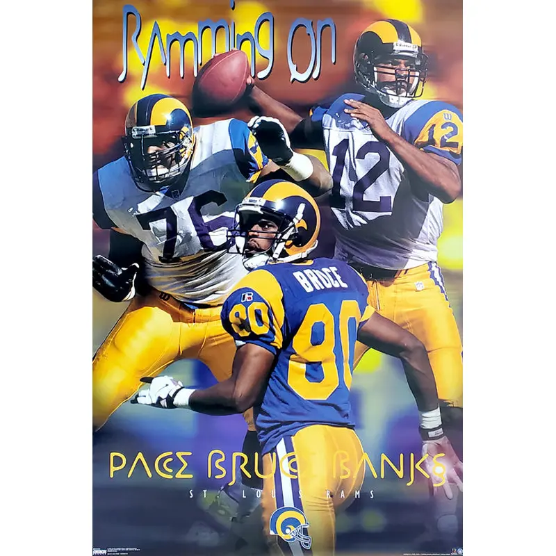 St. Louis Rams "Ramming On" (1998) Pace, Bruce, Banks Poster - Costacos Sports