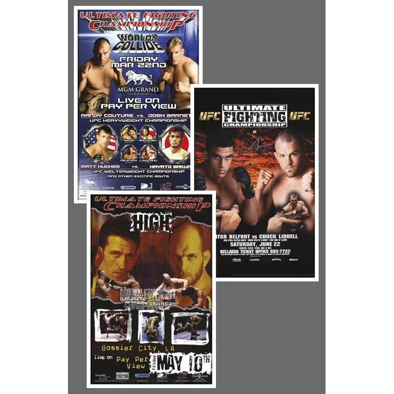 UFC #36, #37, #37.5 Official Event Poster Reproductions Set (13"x19") - Pyramid America