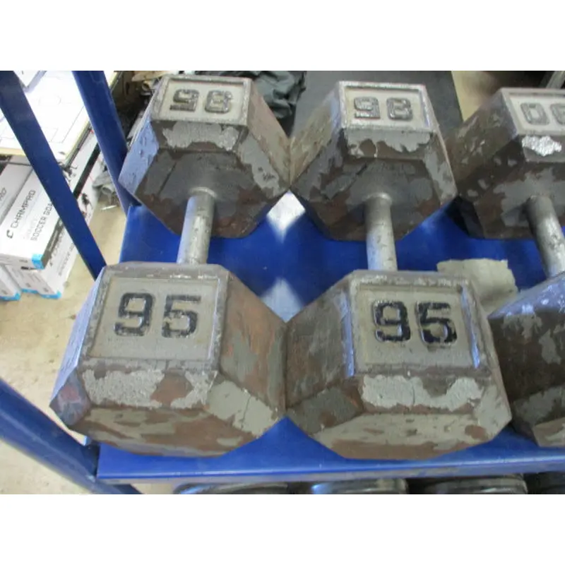Used 95 Lb Cast Iron Dumbbell - PAIR