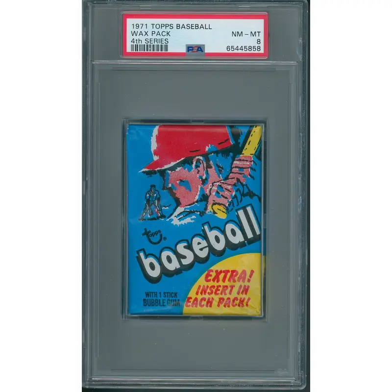 1971 Topps Baseball Unopened 4th Series Wax Pack PSA 8 *5858