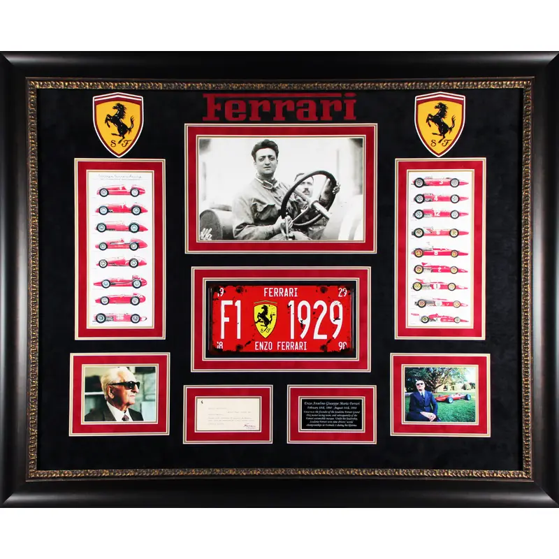 Enzo Ferrari Authentic Signed & Framed 3x5 Letter Autographed BAS #AE09903