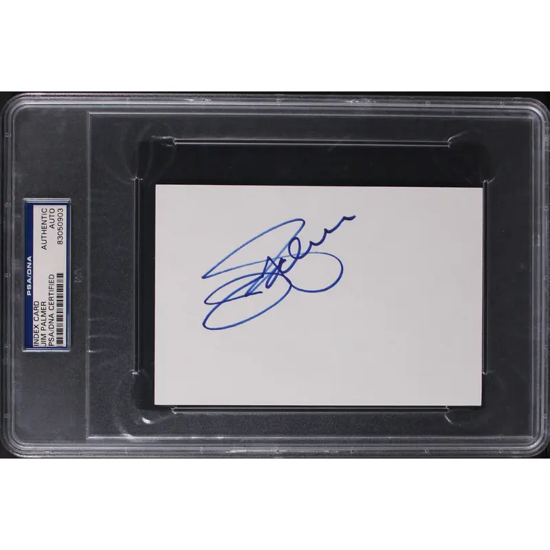 Orioles Jim Palmer Authentic Signed 4x6 Index Card PSA/DNA Slabbed