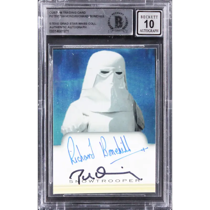 Star Wars (2) Diamond & Bonehill Signed Custom Trading Card Auto 10! BAS Slabbed