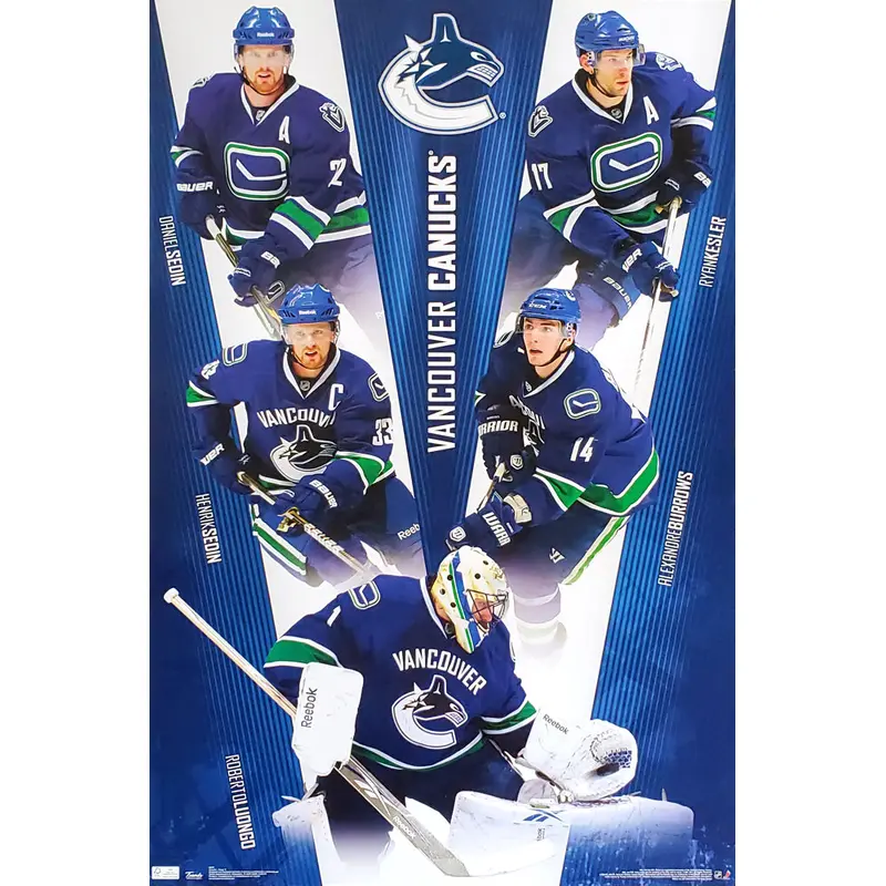 Vancouver Canucks "V for Victory" Poster (Sedins, Luongo, Burrows, Kessler) - Costacos 2011