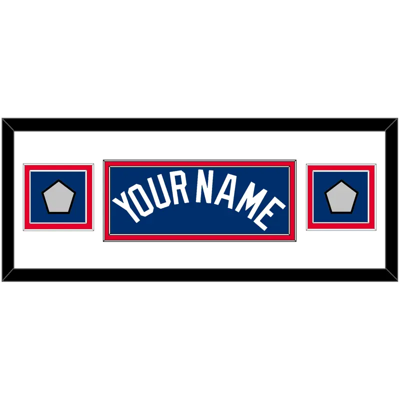 Los Angeles Name & 2 World Series Jersey Patches - Alternate Road Blue - Double Mat 2