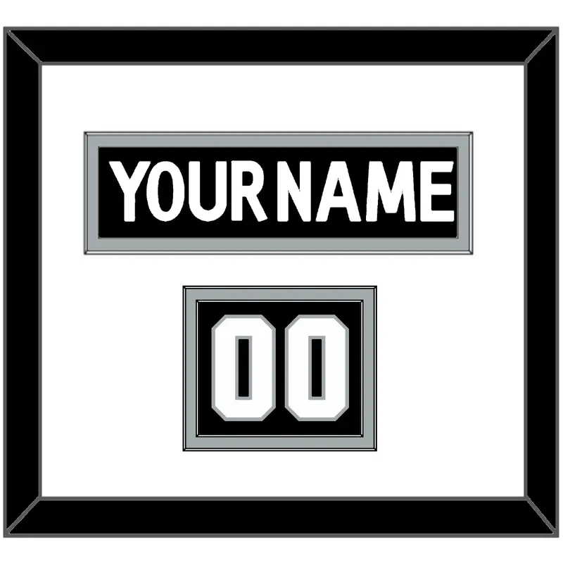 Los Angeles Nameplate & Number (Shoulder) - Home Black (2011-2017) - Double Mat 1