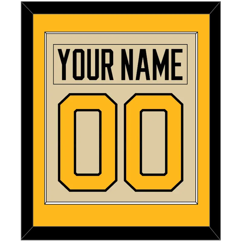 Pittsburgh Nameplate & Number (Back) Combined - 2023 Winter Classic Tan - Single Mat 3