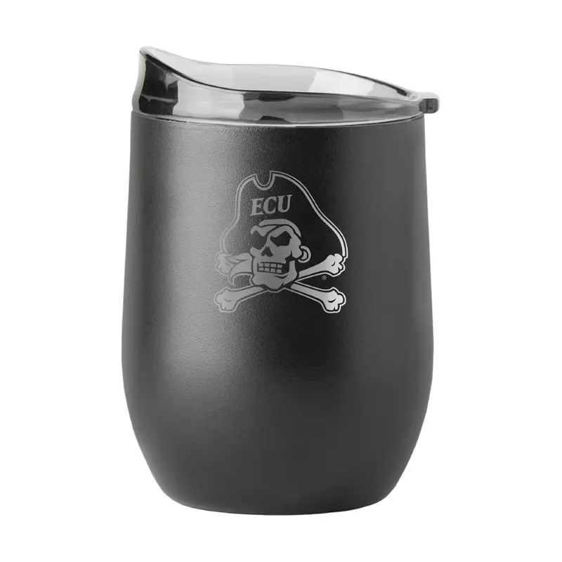 East Carolina GunMetal 16oz Black Powder Curved Beverage
