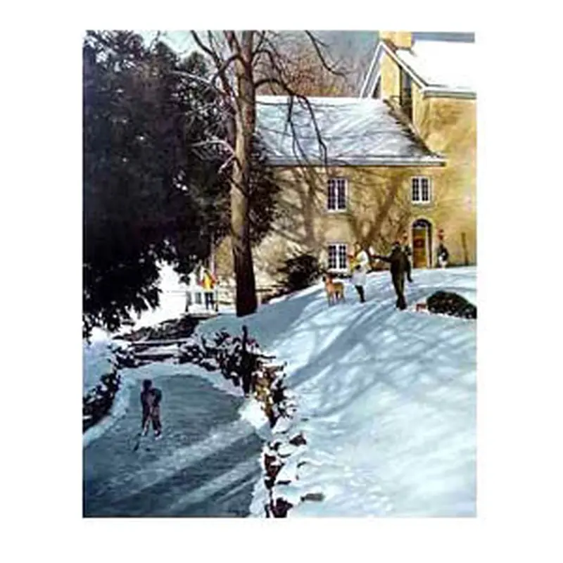 Hockey Shinny "Christmas at the Mill" Art Poster Print by Ken Danby - Ken Danby Studios