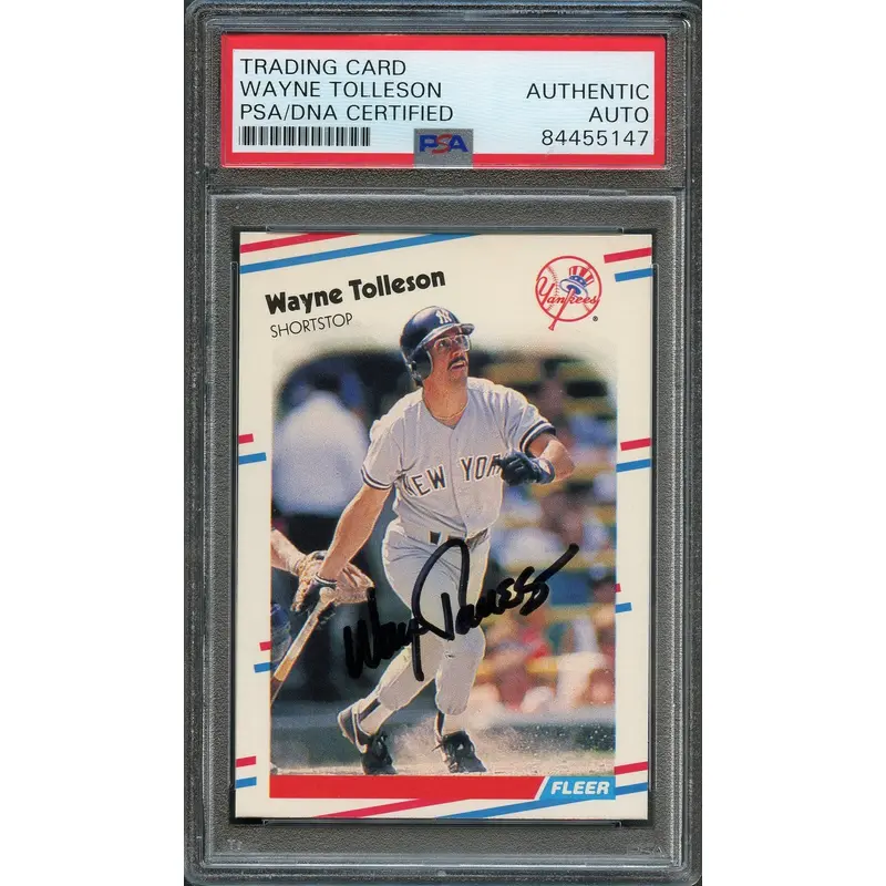 1988 Fleer #223 Wayne Tolleson Signed Card PSA Slabbed Auto Yankees