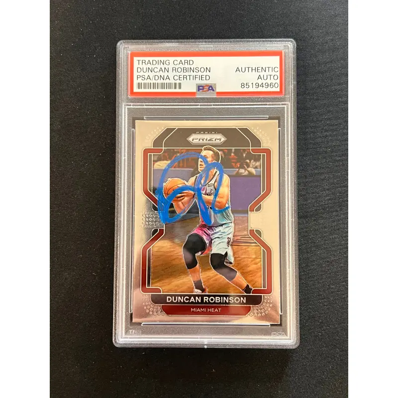 2021-22 Panini Prizm #81 Duncan Robinson Signed Card AUTO PSA Slabbed Heat