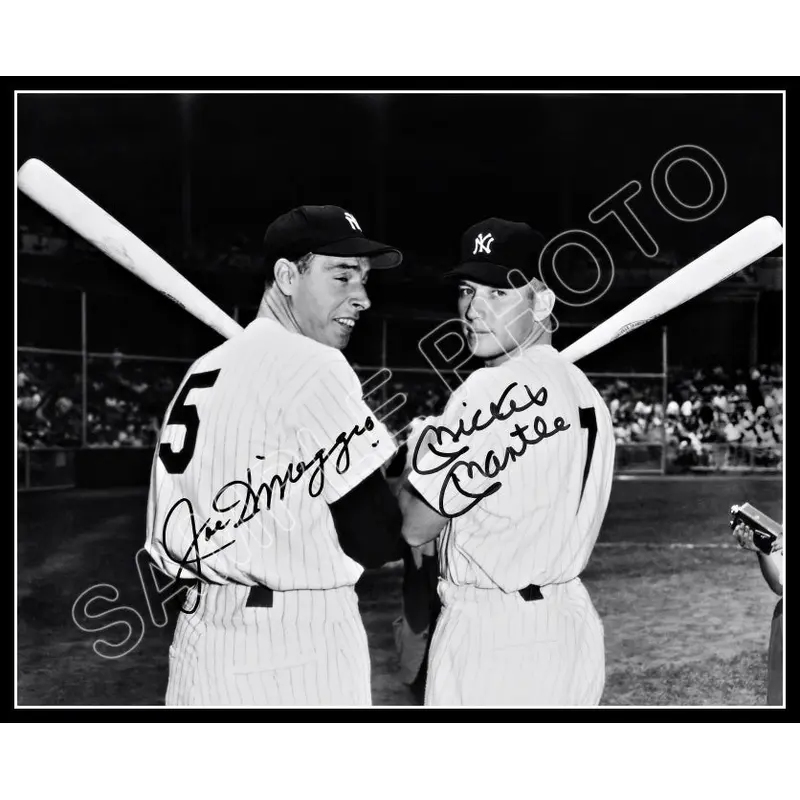 Mickey Mantle Joe Dimaggio 8X10 Photo - Autographed New York Yankees - 1883