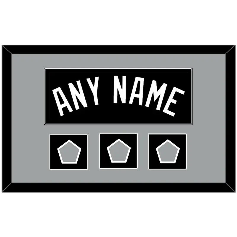 San Antonio Name With 3 Champions Banner Patches - Road Black (1989-2002) - Single Mat 2