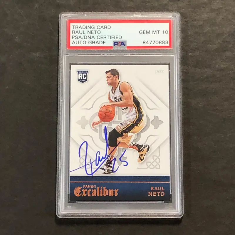 2015-16 Panini Excalibur #161 Raul Neto Signed Card AUTO 10 PSA Slabbed RC Jazz