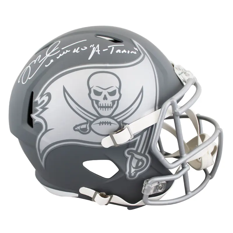 Buccaneers Mike Alstott "A-Train" Signed Slate Full Size Speed Rep Helmet BAS W