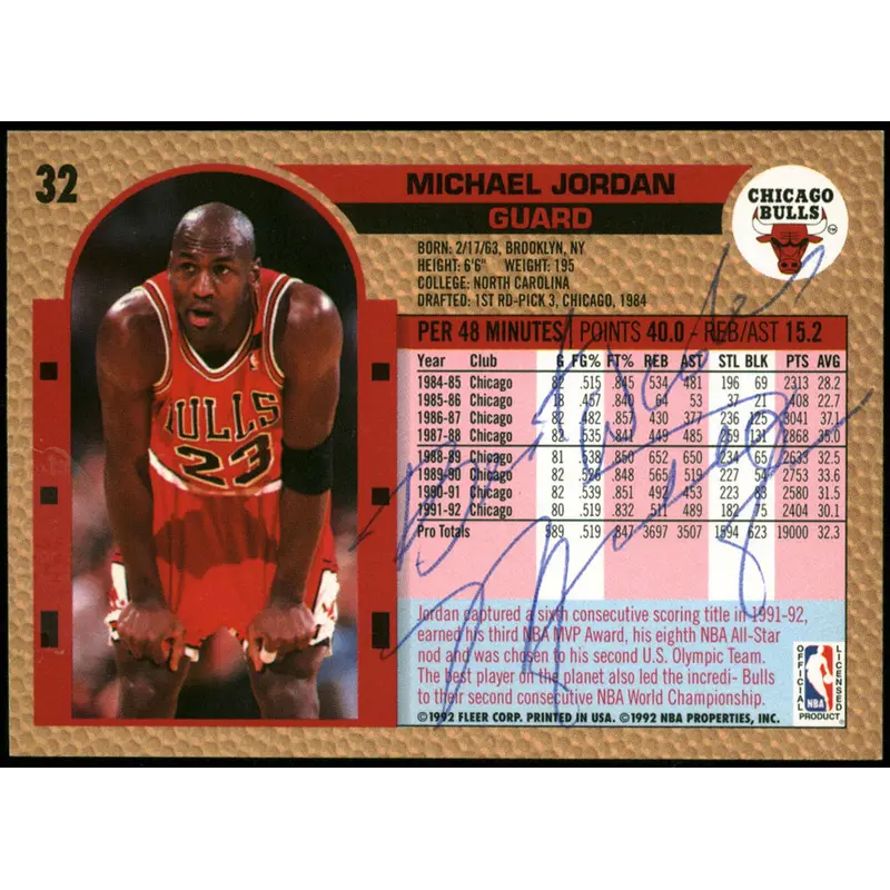 Bulls Michael Jordan "Best Wishes" Signed 1992 Fleer #32 Card JSA #BB30905