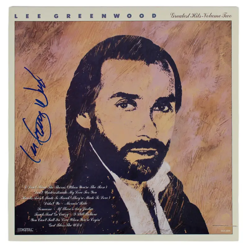 Lee Greenwood Authentic Signed Greatest Hits Volume Two Album Cover BAS #BG79179