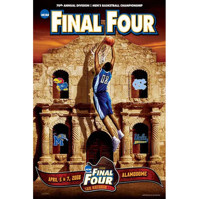 NCAA Men's Basketball Final Four 2008 "Four Logos" Official Poster - Action Images