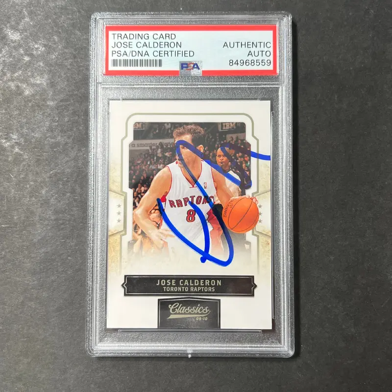 2009-10 Panini Classics #17 Jose Calderon Signed Card AUTO PSA Slabbed Raptors