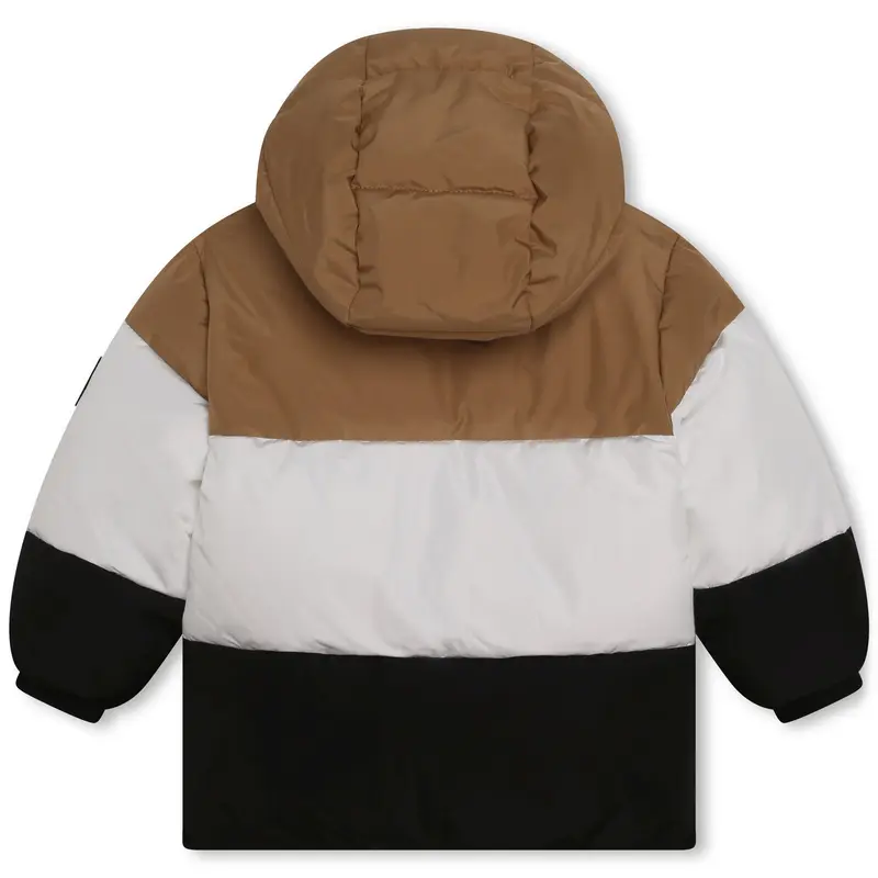 HUGO BOSS KIDS MULTICOLOR HUGO BOSS COLOBLOCK PUFFER JACKET J06274 M13